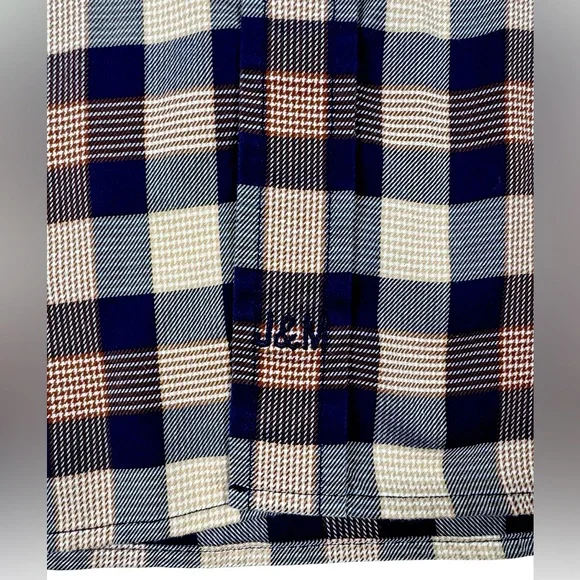 Johnston & Murphy Men’s Long Sleeve Button Down Navy Brown Plaid Mens XL - Picture 5 of 10